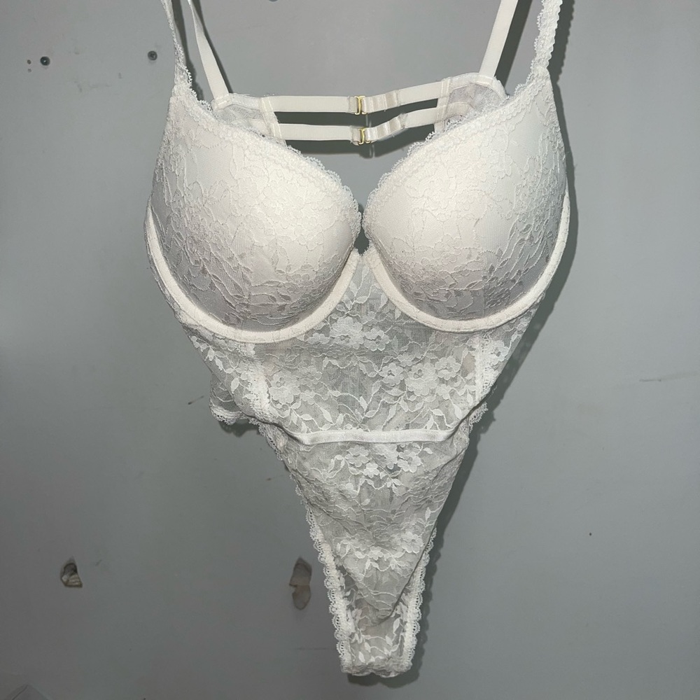 White XL F21 Lace Bodysuit